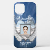 Aangepaste Memorial Angel Wings Heart Foto toevoeg Case-Mate iPhone Case (Achterkant)