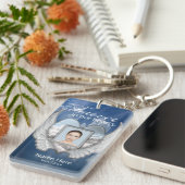 Aangepaste Memorial Angel Wings Heart Foto toevoeg Sleutelhanger (Voorkant Rechts)