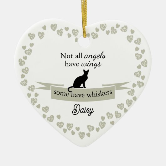 Aangepaste Memorial Pet Name Keramisch Ornament (Voorkant)