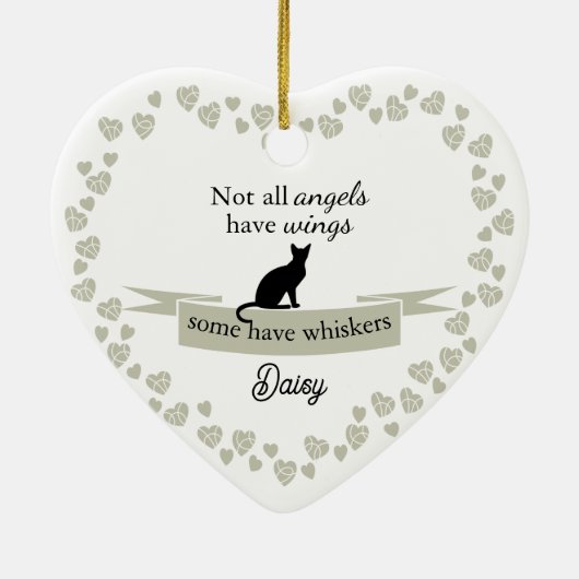 Aangepaste Memorial Pet Name Keramisch Ornament (Achterkant)