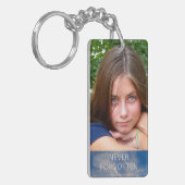 Aangepaste Memorial Voeg foto-citaat toe Blauwe he Sleutelhanger (Voorkant Links)