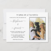 Aangepaste mensen Getting Married Pet Photo Bruilo Kaart (Voorkant)