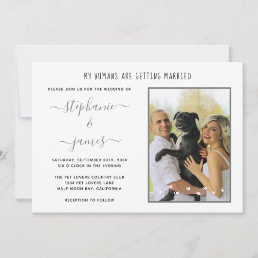 Aangepaste mensen Getting Married Pet Photo Bruilo Kaart (Voorkant)