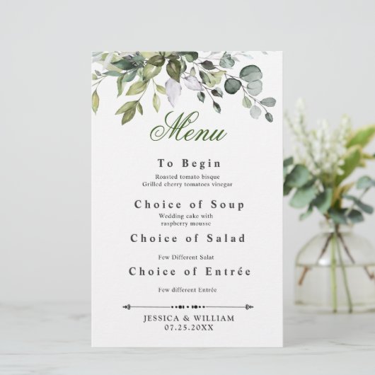 Aangepaste menukaart (Staand voorkant)