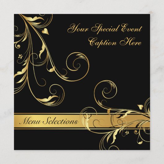 Aangepaste menukaart voor verjaardagsfeest of jubi (Achterkant)