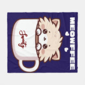 Aangepaste Meowffee Mopshond Koffie Kat Fleece Deken (Voorkant (Horizontaal))