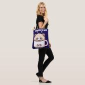 Aangepaste Meowffee Mopshond Koffie Kat Tote Bag (Op model)
