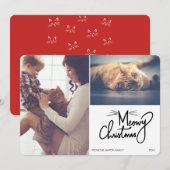 Aangepaste Meowy Kerstmis 2 Foto Feestdagenkaart (Voorkant / Achterkant)