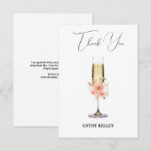 Aangepaste merk-brunch en bubbels bruids-shower bedankkaart (Voorkant / Achterkant)