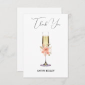 Aangepaste merk-brunch en bubbels bruidsfeest bedankkaart (Voorkant / Achterkant)