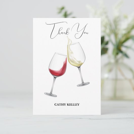 Aangepaste merk-brunch en bubbels bruiloftfeest bedankkaart (Staand voorkant)