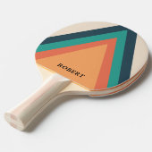 Aangepaste merk Cool Stijlvolle Retro Stripes Tafeltennisbatje (Voorkant Gekanteld)