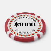 Aangepaste merk Monte Carlo Smooth $1000 14 Gram  Poker Chips (Enkel)