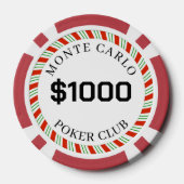 Aangepaste merk Monte Carlo Smooth $1000 14 Gram  Poker Chips (Achterkant)