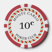 Aangepaste merk Monte Carlo Smooth 10 cent 14 gram Poker Chips (Voorkant)