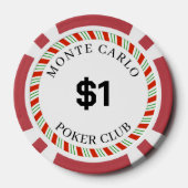 Aangepaste merk Monte Carlo Smooth $1 14 Gram Poker Chips (Achterkant)