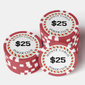 Aangepaste merk Monte Carlo Smooth $25 14 Gram Poker Chips (Opstapeling)