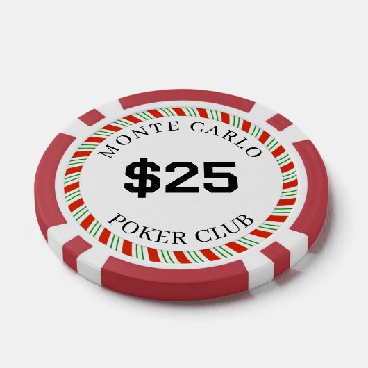 Aangepaste merk Monte Carlo Smooth $25 14 Gram Poker Chips (Enkel)