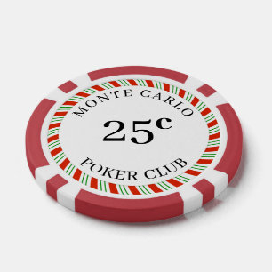 Aangepaste merk Monte Carlo Smooth 25 Cent 14 Gram Poker Chips