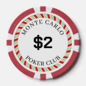 Aangepaste merk Monte Carlo Smooth $2 14 gram  Poker Chips (Voorkant)