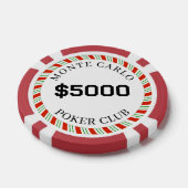 Aangepaste merk Monte Carlo Smooth $5000 14 Gram  Poker Chips (Enkel)