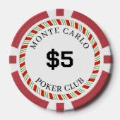 Aangepaste merk Monte Carlo Smooth $5 14 gram  Poker Chips (Voorkant)