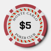 Aangepaste merk Monte Carlo Smooth $5 14 gram  Poker Chips (Achterkant)