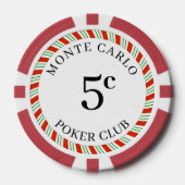 Aangepaste merk Monte Carlo Smooth 5 cent 14 gram  Poker Chips (Voorkant)