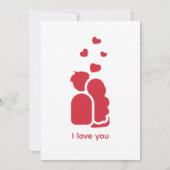 Aangepaste merk Rode Witte Eenvoudige Koppel en Ha Feestdagenkaart (Voorkant)