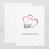 Aangepaste merk Rode Zwarte Minimalistische Valent Feestdagenkaart (Voorkant / Achterkant)