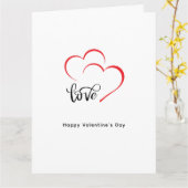 Aangepaste merk Rode Zwarte Minimalistische Valent Kaart (Gele Bloem)