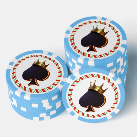 Aangepaste merk schop met kroon 3D-render Poker Chips (Opstapeling)
