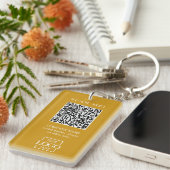 Aangepaste merkgebonden bedrijfslogo QR-code moder Sleutelhanger (Voorkant Rechts)