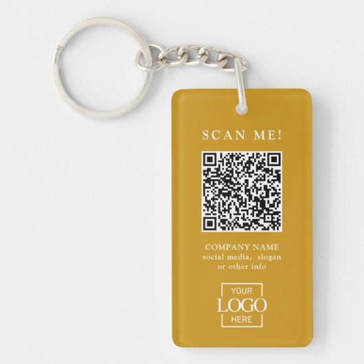 Aangepaste merkgebonden bedrijfslogo QR-code moder Sleutelhanger (Voorkant)