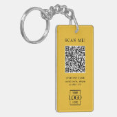 Aangepaste merkgebonden bedrijfslogo QR-code moder Sleutelhanger (Voorkant Links)