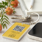 Aangepaste merkgebonden bedrijfslogo QR-code moder Sleutelhanger (Voorkant Rechts)