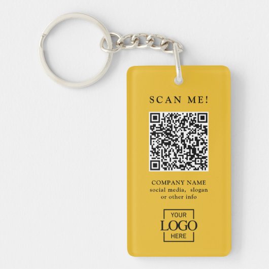 Aangepaste merkgebonden bedrijfslogo QR-code moder Sleutelhanger (Voorkant)