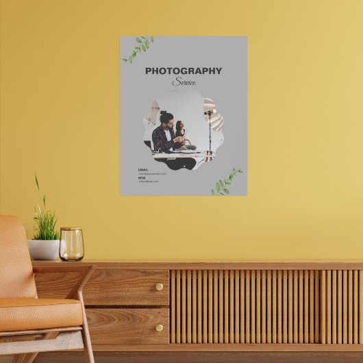 Aangepaste merkgebonden grijze moderne fotografies poster (Woonkamer 2)