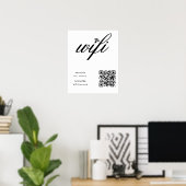 Aangepaste merkgebonden WiFi-netwerk QR-code wit P Poster (Thuiskantoor)