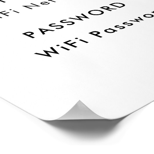 Aangepaste merkgebonden WiFi-netwerk QR-code wit P Poster (Hoek)