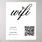 Aangepaste merkgebonden WiFi-netwerk QR-code wit P Poster (Voorkant)
