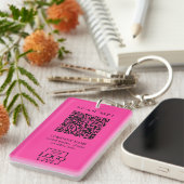 Aangepaste merkgebonden zakelijke logo QR-code mod Sleutelhanger (Voorkant Rechts)