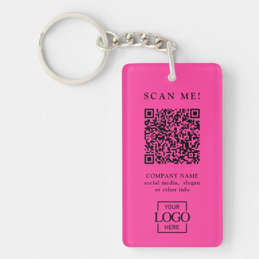 Aangepaste merkgebonden zakelijke logo QR-code mod Sleutelhanger (Voorkant)