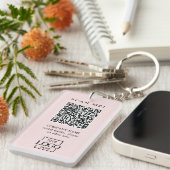 Aangepaste merklogo QR-code modern Sleutelhanger (Voorkant Rechts)