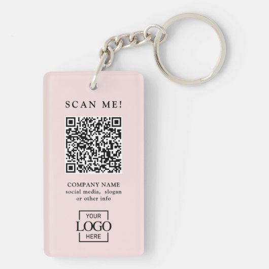 Aangepaste merklogo QR-code modern Sleutelhanger (achterkant)