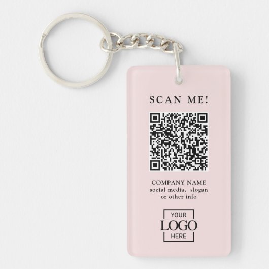Aangepaste merklogo QR-code modern Sleutelhanger (Voorkant)