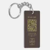 Aangepaste merklogo QR-code modern Sleutelhanger (Voorkant Links)