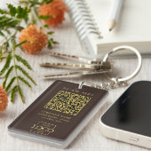 Aangepaste merklogo QR-code modern Sleutelhanger (Voorkant Rechts)