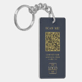 Aangepaste merklogo QR-code moderne sleutelhanger (Voorkant Links)