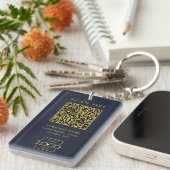 Aangepaste merklogo QR-code moderne sleutelhanger (Voorkant Rechts)